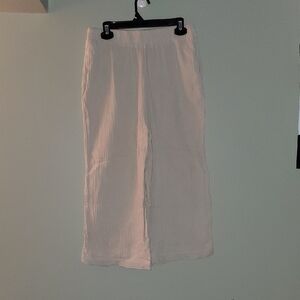 OAK + FORT Cream Textured Gauze Wide-Leg Pants